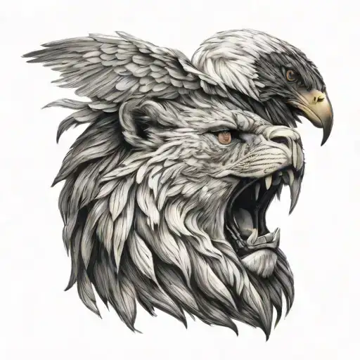 Lions Head With A Eagle On Theo Mounth