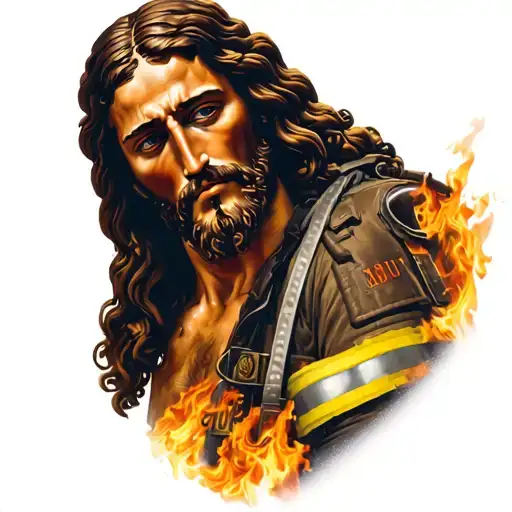 Jesus Christ And Firefighter