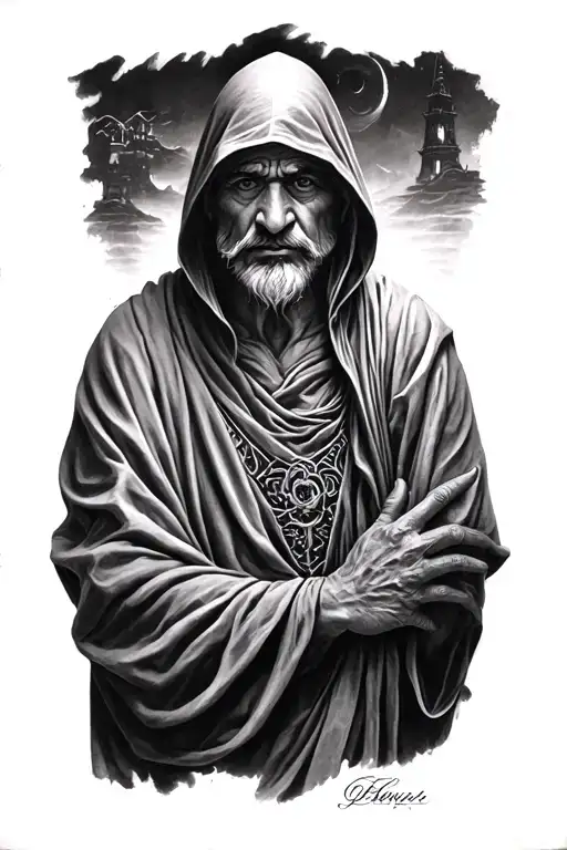 Hood Monk At Night With Backdrop