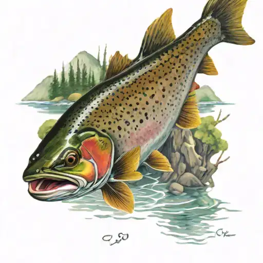 Rainbow Trout Swimming Near Elk