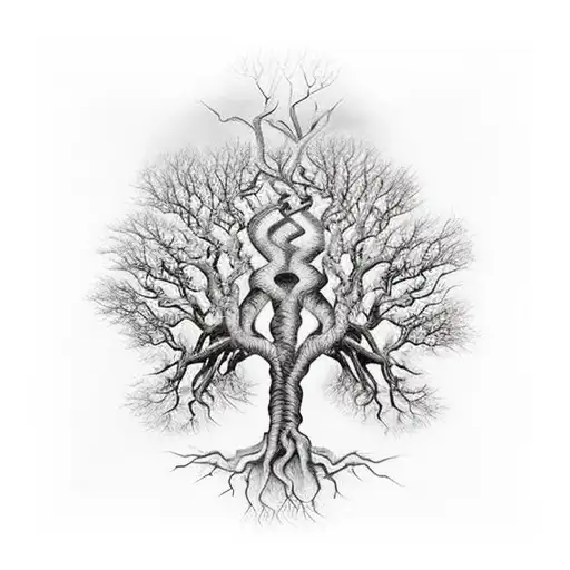 A Tree That Represents The Dead For The Roots And Future Generations For The Branches