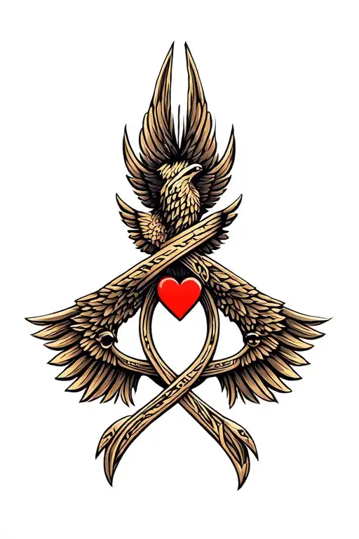 Zodiac Sign Sagittarius Bow Infinity Symbol With Heart