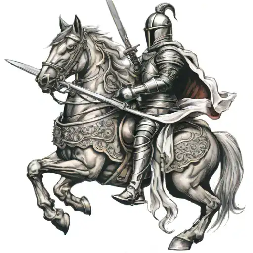Knight With Sword And Cavalry