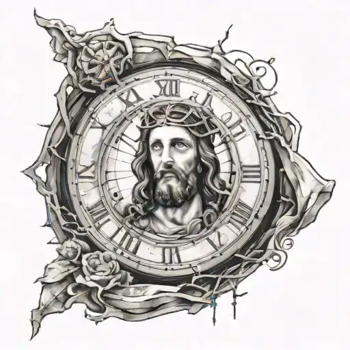 Broken Clock With Jesus In The Middle