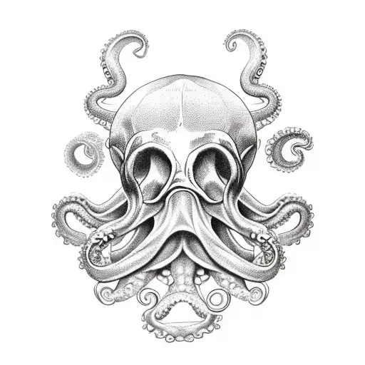 Octopus Skull Ship Golden Ratio