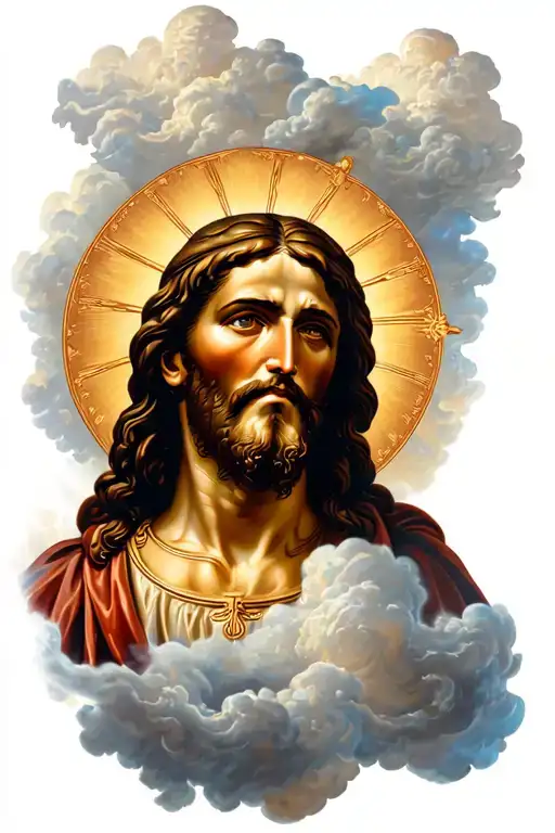 Jesus Christ With Clouds Around
