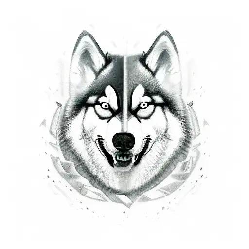 Chef Knife With A Husky Face In The Blade