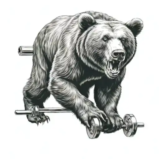 Bear Lifting Weights