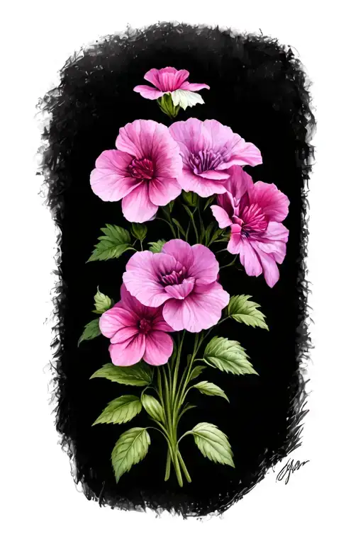 Geranium And Honeysuckle Bouquet