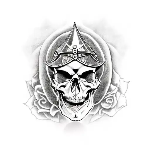 Skull And Roses And Medieval Armor