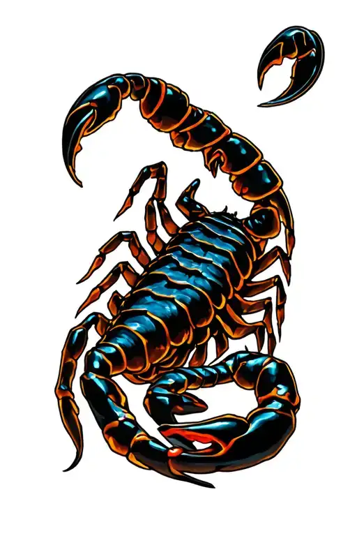 Scorpion Divine Figure Holding