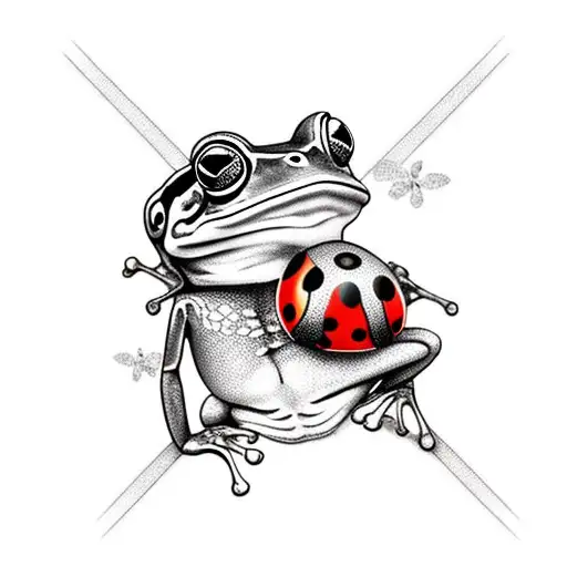Frog With Lady Bug On It