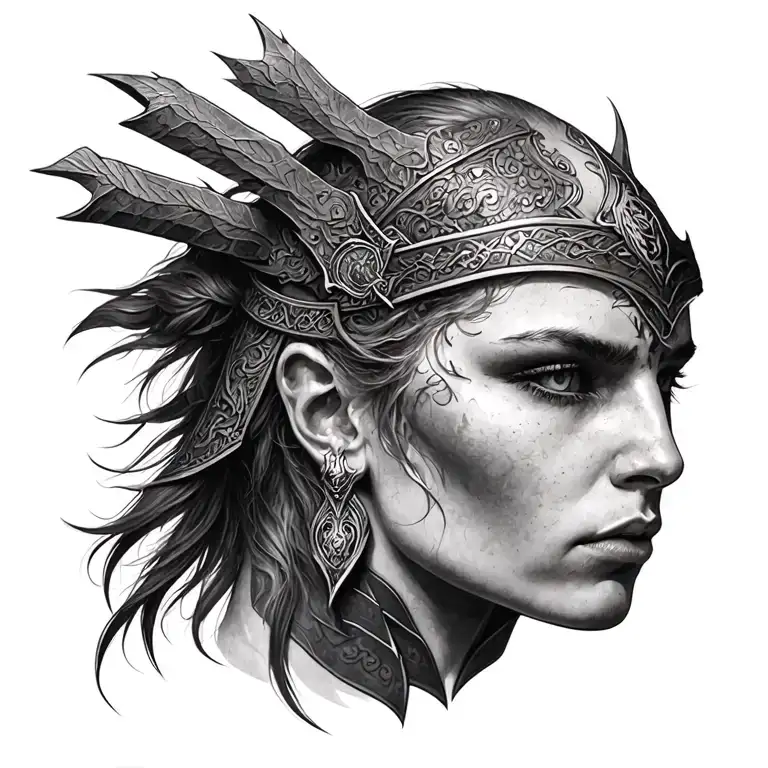 Norse Valkrie Side View Face