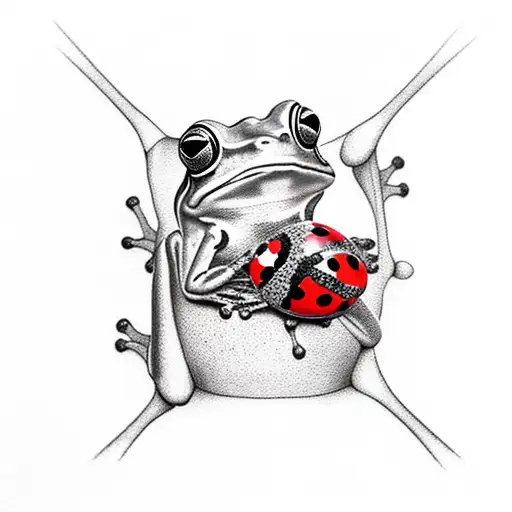 Frog With Lady Bug On It