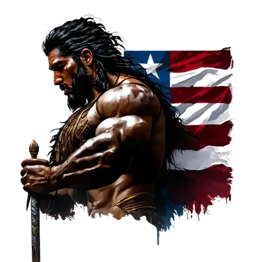 Puerto Rican Warrior Symbolizing Strength