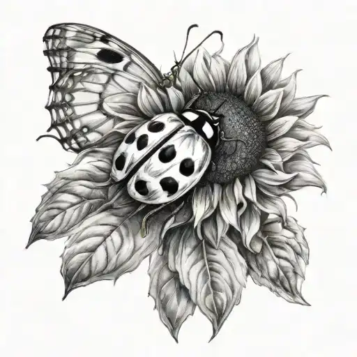 Sunflower Ladybug Butterfly