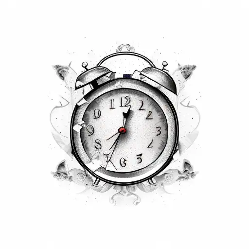 Retro Alarm Clock With Broken Glass