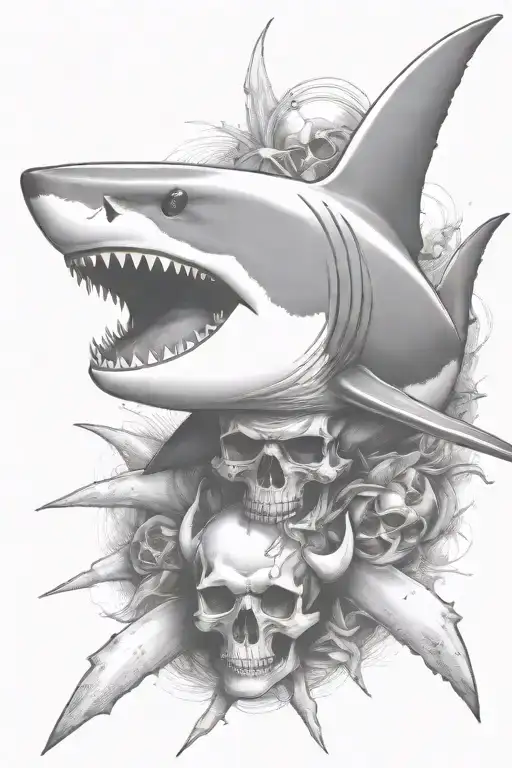 Shark With Skull And Crossbones