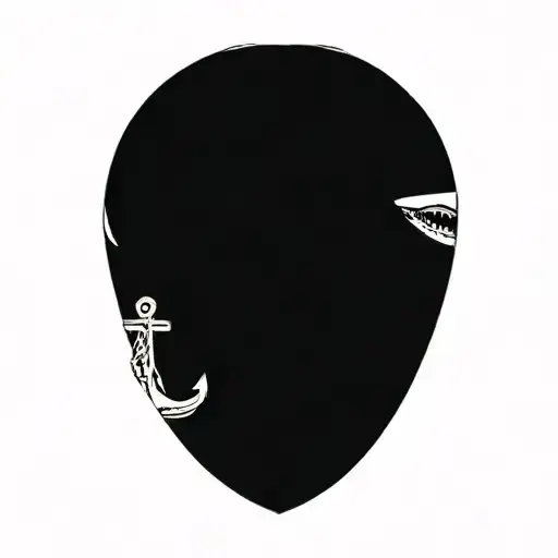 Shark Biting An Anchor Wearing A Sailor Hat