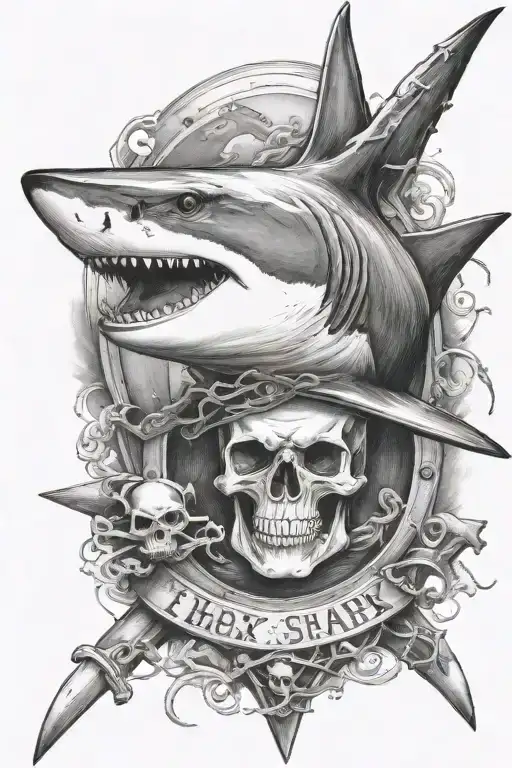 Shark With Skull And Crossbones