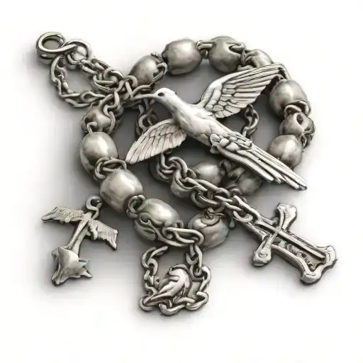 Rosary Wrapped With Doves