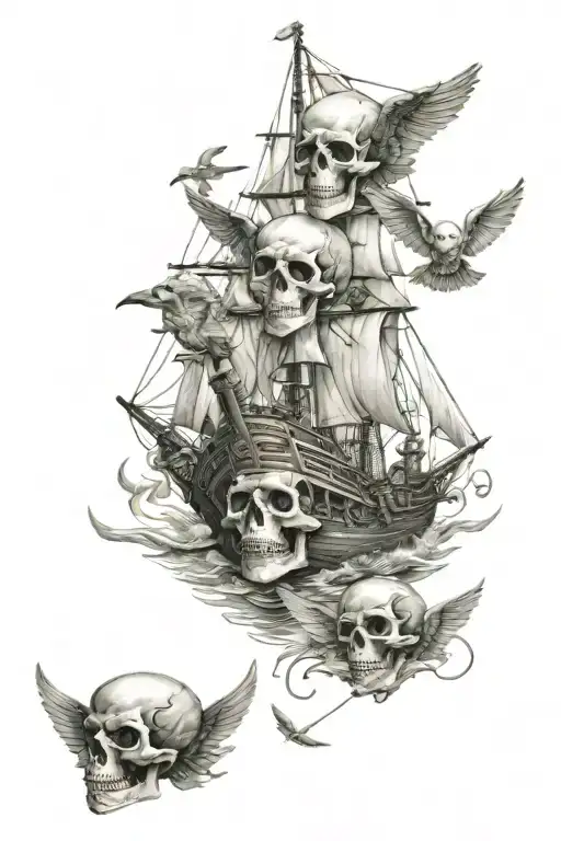 Boats Money Skulls Angels