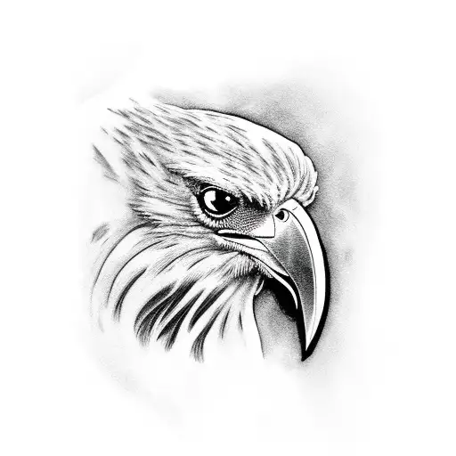 Black Raven Side Profile With Red Eye