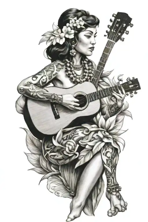Hawaiian Goddess With Ukulele