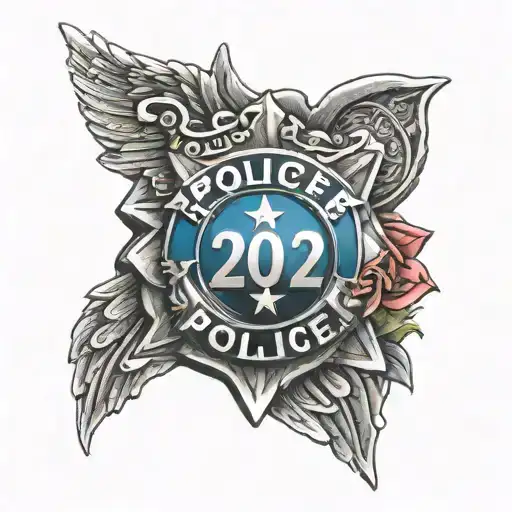 Police Badge With 2023 That's Connected