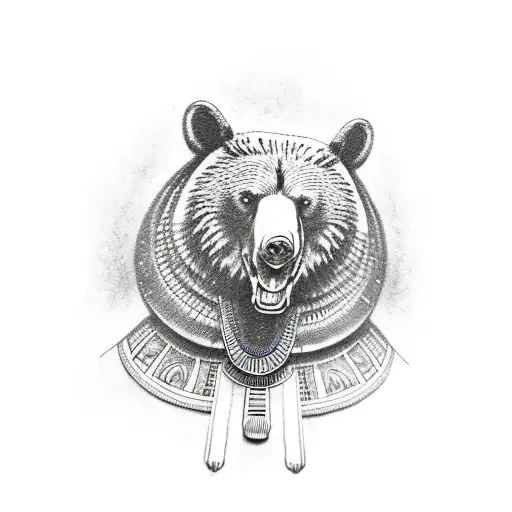 Egyptian Pharaoh And A Bear