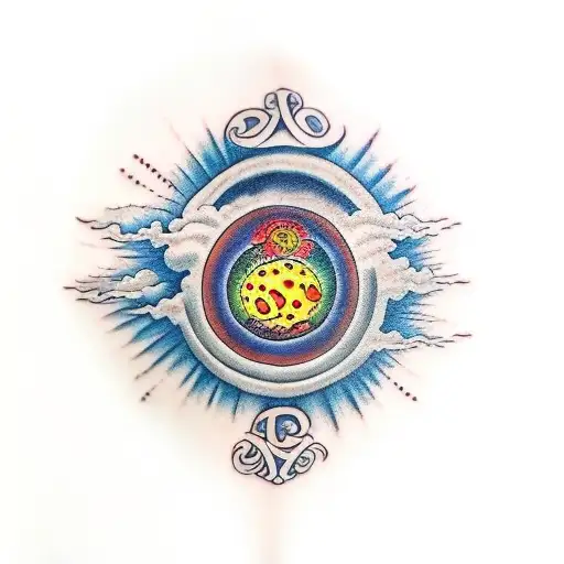 An Orange Cloud With A Hidden Grateful Dead Logo