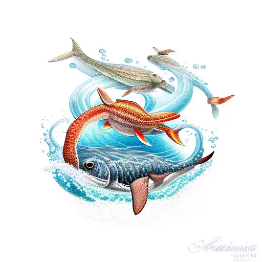 Cute Oceanic Animals In Water