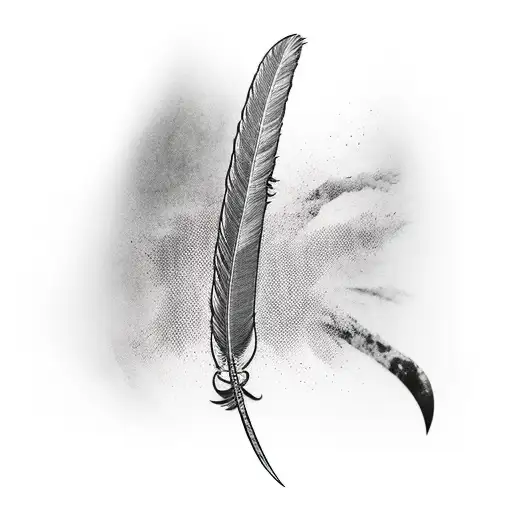 Japanese Katana Inbedded In Phoenix Feather