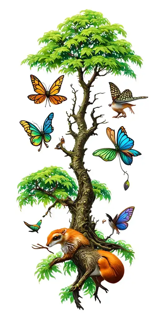 Fairy's Animals Nature Elements Like Trees