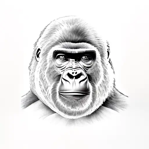 Gorilla Kopf Im Wald