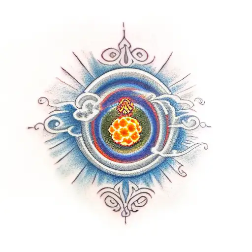 An Orange Cloud With A Hidden Grateful Dead Logo