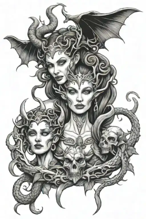 Medusa And Maleficent Protecting A Younger