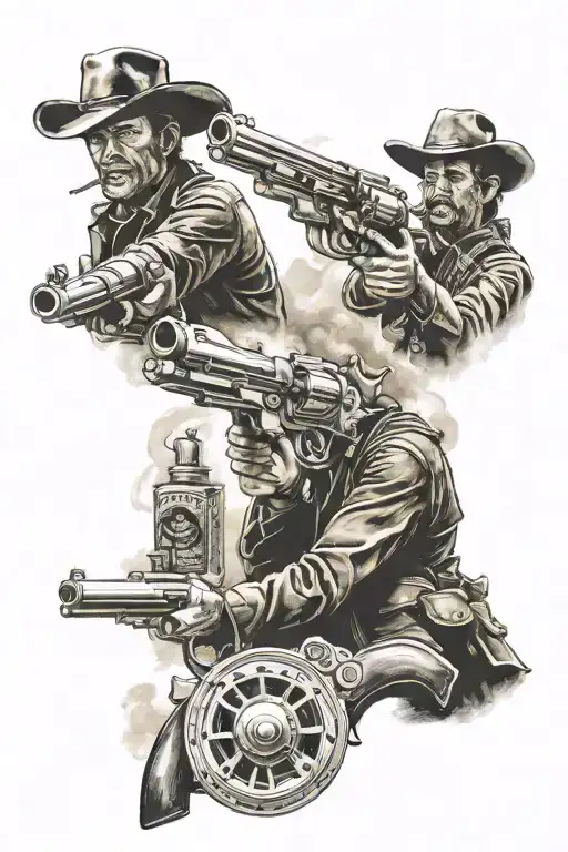 Old Western Gun Fight