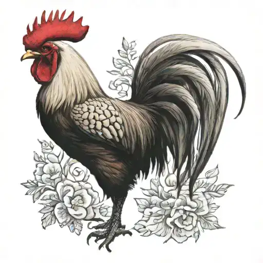 Muscular Rooster Standing Proudly