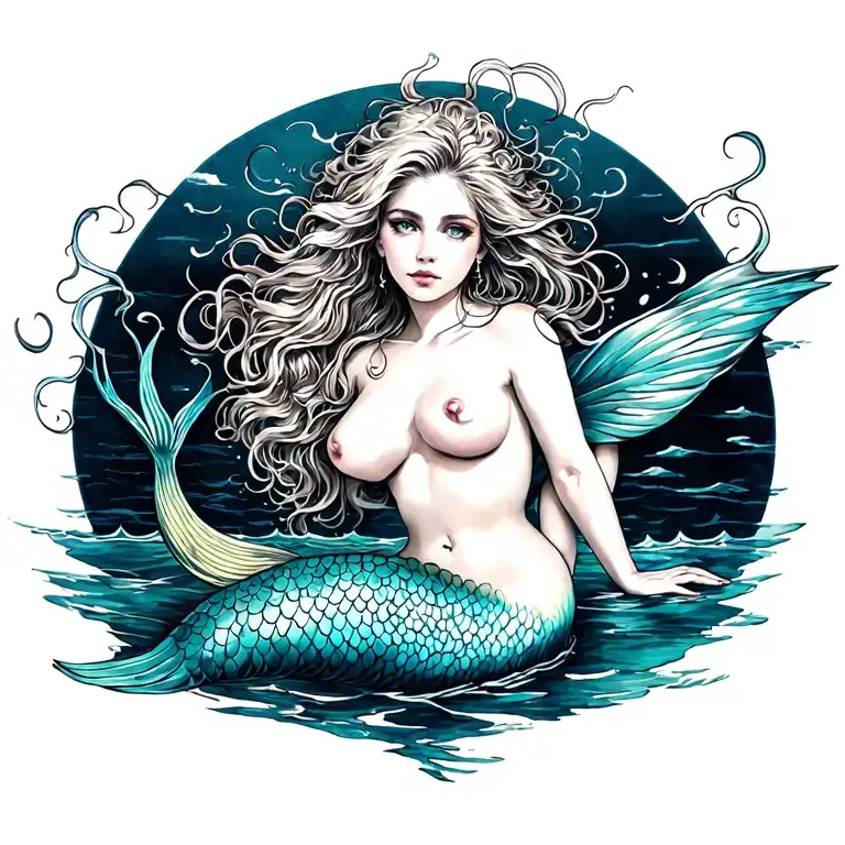 Sexy Nude Girl Mermaid