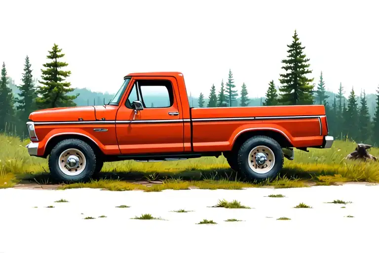 Nature Scene With An Old Ford F-150
