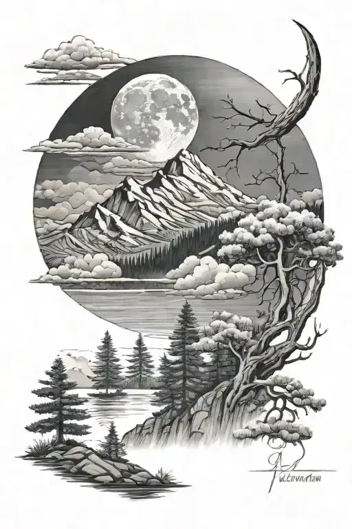 Cloud Moon Mountain Pine River
