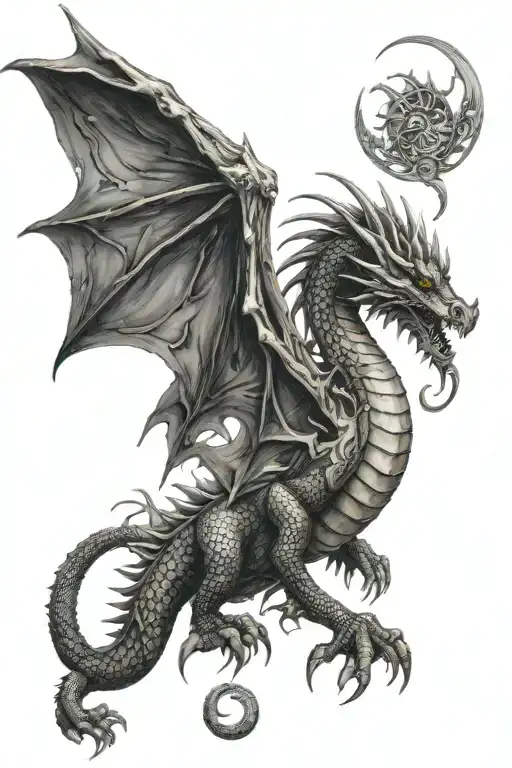 Symbol Of The Astrological Sign Of Virgo With A Dragon Wrapping Around It