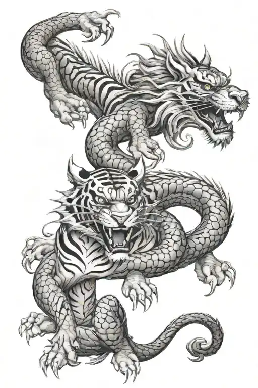 Chinese Dragon And Tiger