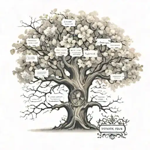 A Family Tree Design Incorporating Homestead Elements And Children's Names