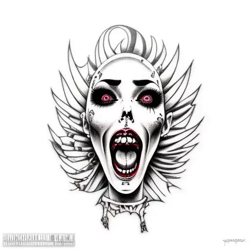 Punk Girl Scream Gothic Horror