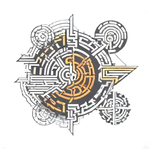 An Abstract Representation Of A Designer's Logo Incorporated Into A Mural Design