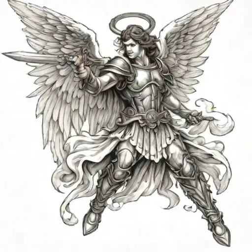 Angel Warrior Wielding A Sword