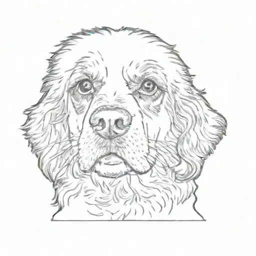 Spaniel Dog Head Tattoo Holding