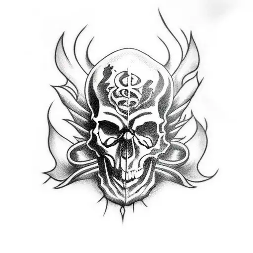 Skull Flames Death Gothic